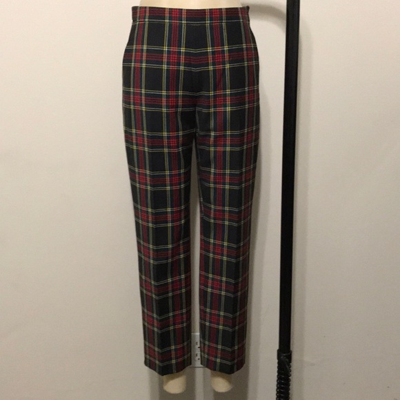 J. Crew Pants - J Crew red green Plaid Pencil Pants Cropped wool